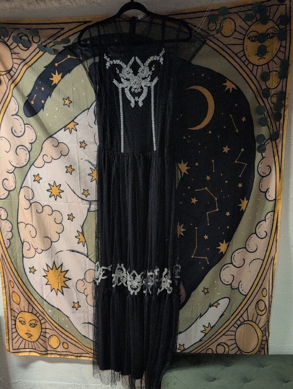 Joyfolie Black Maxi Dress with Silver Embellishment